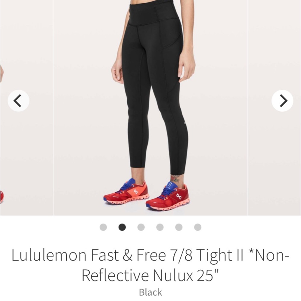 Lululemon Fast and Free leggings 7/8th 25”